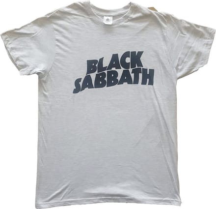Black Sabbath - Black Wavy Logo Heren T-shirt - M - Grijs