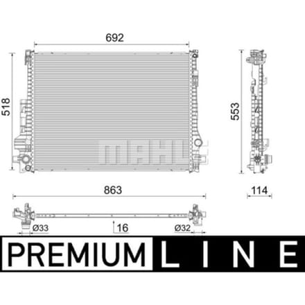 Radiator, motorkoeling MAHLE CR 2605 000P
