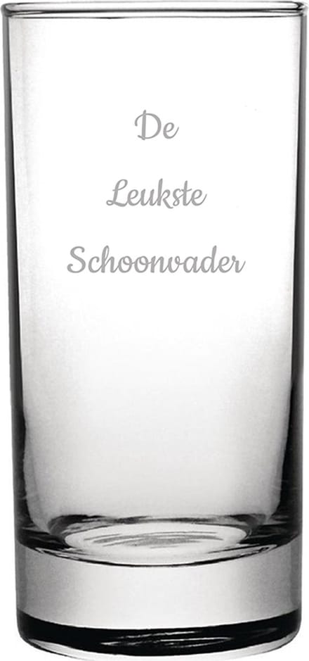 Gegraveerde longdrinkglas 28,5cl De Leukste Schoonvader