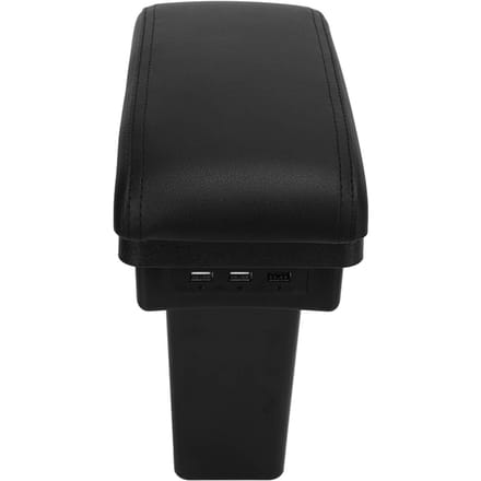 Boîte de rangement d'accoudoir de console centrale avec 3 interfaces USB, double couche, remplacement pour Peugeot 2008 black