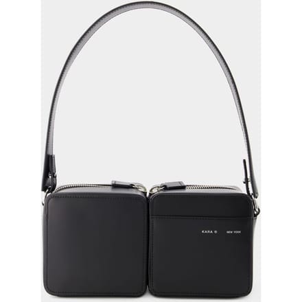 Hobo stapeltas - Kara - Leer - Zwart