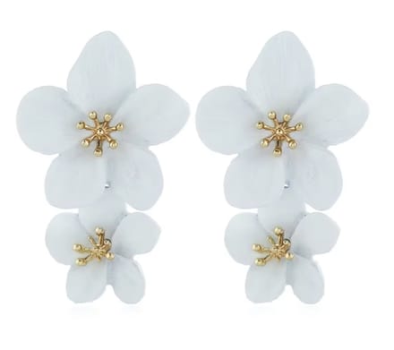 oorbellen- Glee -bloem -wit- goudkleurig- Charme Bijoux