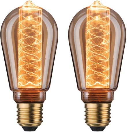 Inner Glow Edition Set LED-kolf E27 230V 2x230lm 2x4W 800K Goud spiraalpatroon