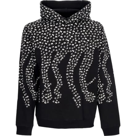 Heren hoodie met studs zwart