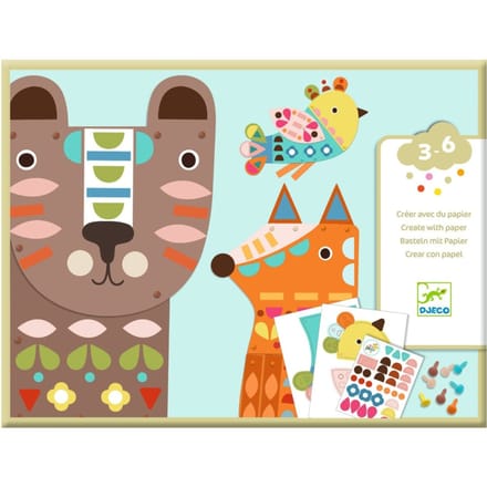 DJECO knutselen met papier giant animals 3-6 jr