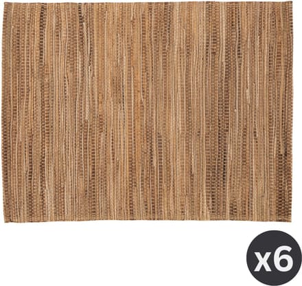 Tiseco - Placemat ASTER - SET/6 - waterhyacint - 30x45 cm - Rechthoek, taupe