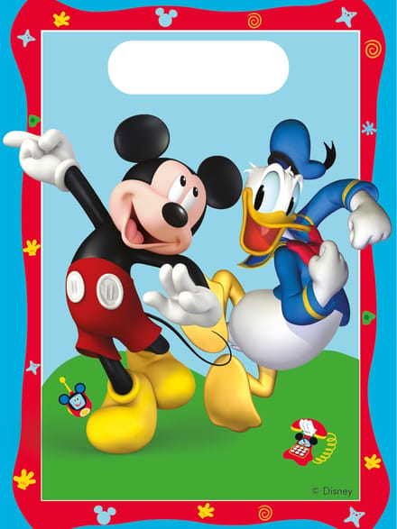 Wefiesta - Mickey Rock The House - Plastic uitdeelzakjes - 6 stuks