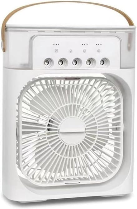 Draagbare Airco - Ventilator - Persoonlijke Koeling - Vijfwegs Sproei - 600 ml Tank - Wit