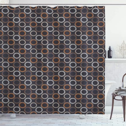 ABAKUHAUS Badgordijn – Abstracte geometrie – 175x180 cm – Grijs