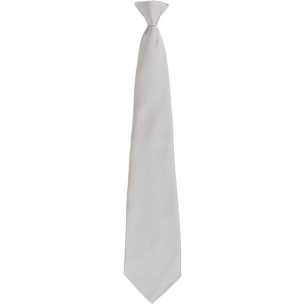 Premier Unisex volwassen kleuren modieuze effen Clip-On stropdas (Zilver)