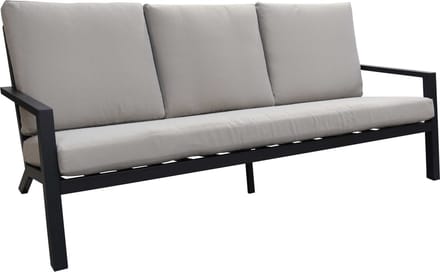 Loungebank Bezano | 3-persoons | Matt Black/Off White | Aluminium