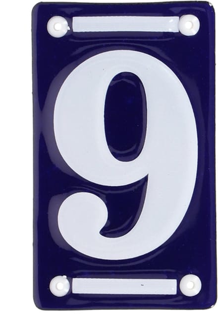 (1 STUKS) HUISNUMMER 9 GEEMAILEERD