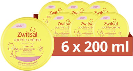 Zwitsal Zachte Creme - 6 x 200 ml - Voordeelverpakking