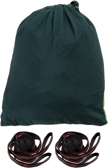 Draagbare Hangmat - Kampeer Hangbed - Buiten Ontspannen - 200kg Draagvermogen - 275x140cm - Groen Gemengd