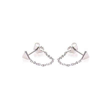 Karma Chain Triangle Silver Oorknoppen  - Zilver