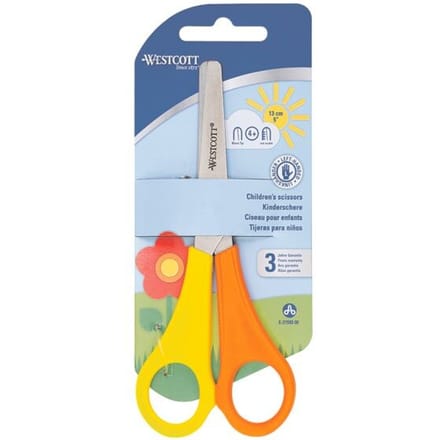 Westcott schaar - kind - 13cm - linkshandig - geel/oranje - AC-E21593