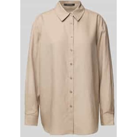 Relaxed linnen blouse met lange mouwen voor dames COMMA