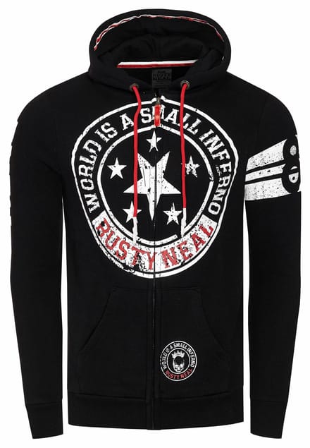 Sweatvest met prints aan de voorkant