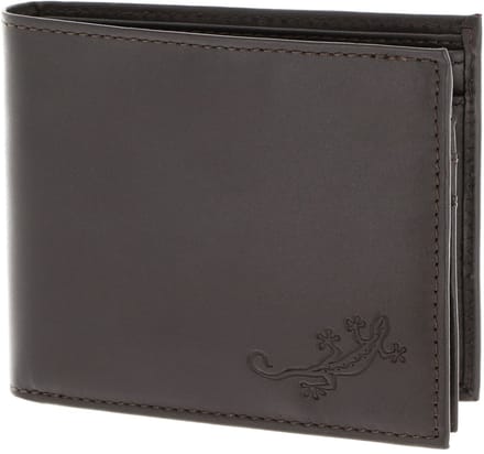 oxmox Leren portemonnee Leather RFID Protect Querscheinbörse Lizard 2.0 Embossed Brown donkerbruin