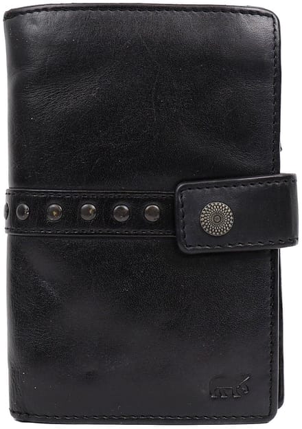Bear Design Sanne Portemonnee CL15087 - Zwart – Van leer – Bear Design Sanne CL15087 is een leren portemonnee voor wie graag extra ruimte en overzicht wil combineren met een opvallende afwerking