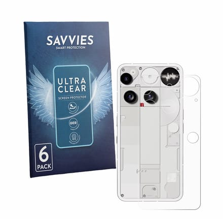 Savvies - Screenprotector voor Nothing Phone (3) (Achterkant) - Folie Beschermfolie transparant 6 Stuks
