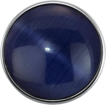 Quiges - Dames Click Button Drukknoop 18mm Cat Eye Blauw - EBCM195