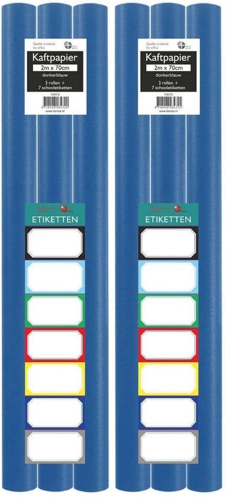 Benza Kaftpapier Schoolboeken - Donkerblauw - 200 x 70 cm - 6 rollen
