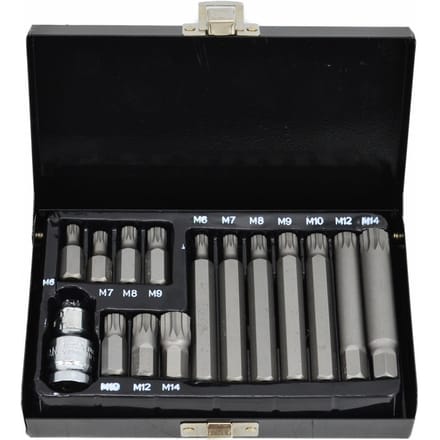 AWTOOLS AW35119BL - Zestaw Nasadek Spline - 12-kątne - 15 Elementów - 1/2 cala