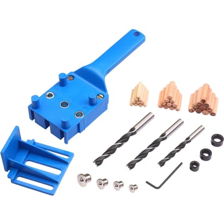 41 stuks Snelle houtdeuvelmalset Handheld Pocket Hole Jig Fit 6/8/10mm boorbits Rechte gaten 41pcs Set blauw