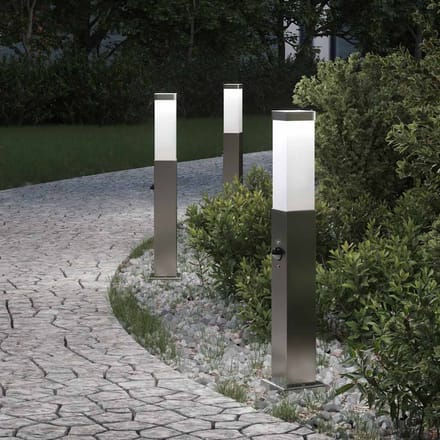 vidaXL Bolderverlichting met sensor 3 stuks 50 cm RVS IP44