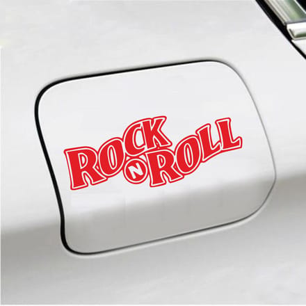 Bumpersticker - Rock N Roll - 5,7 X 14,8 - Rood