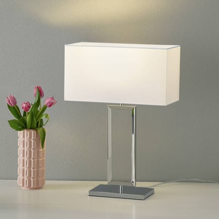 Helestra tafellamp Enna 2, 53 cm hoog, E14, wit, textiel