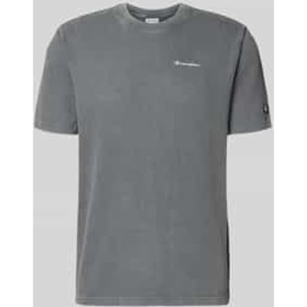 T-shirt met structuurpatroon en label-stitchings
