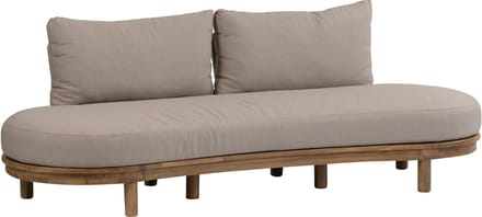Loungebank Cancun | 2 personen | Sand/Teaklook | Acaciahout & aluminium