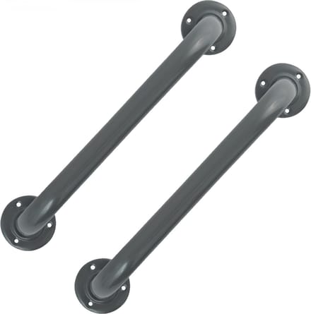 MSV Badkamer/douche wand/muur handgreep - 2x - rvs metaal - grijs - 40 cm - Extra houvast beugel