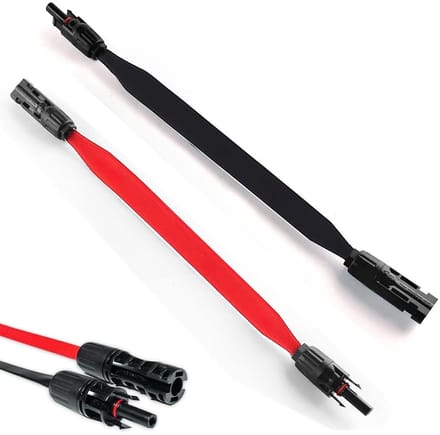 Pack van 2 Zonnepaneelkabels 35 cm - MC4 Compatibel met Stekker en Coupler