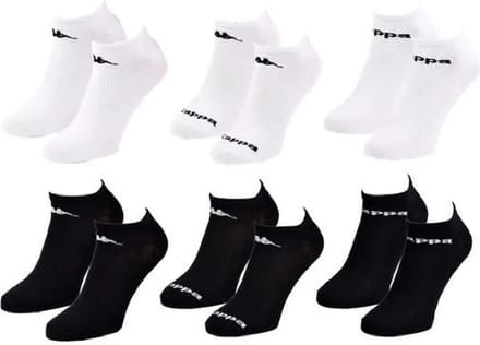 Kappa sneakersokken 6 paar black&white maat 43/46