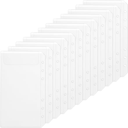 Set van 12 A6 6-Gats Heldere Mappen met Rits - Perfect voor Budgettering, Spaardoelen en Reizen