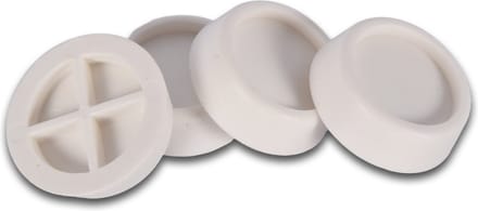Set van 4 Antislip Wasmachine Dempers - Wit TPR Plastic - Trillingsreducerend en Vloerbeschermend - 6.5cm x 6.5cm x 2cm