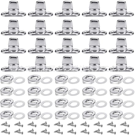 20 sets twist closure for round eyes sail – Robust zinc alloy closure, durable twist closure for oval eyes & sail attachment, ideal for boat awnings & tarpaulins