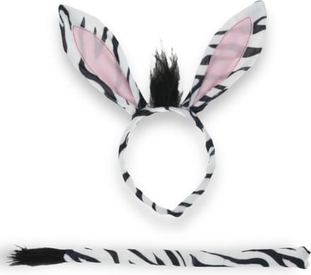 Zebra Verkleedset - Compleet met Diadeem, Oortjes En Staart
