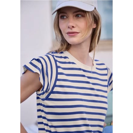 Shirt met volantmouwen en print