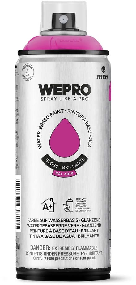 Spuitbus Ral 4010 Glans MTN WEPRO WATER-BASED PAINT 400ML