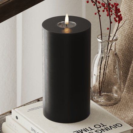 Deluxe Homeart - Led Kaars Zwart 10.0 x 20.0 cm
