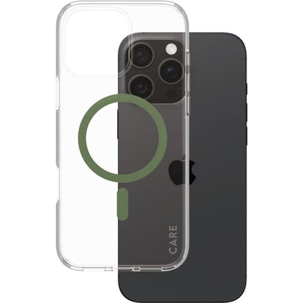 CARE by PanzerGlass Flagship Case - Transparant Urban Combat w. - Groen MagSafe iPhone 16 Pro Max