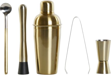 Items Cocktailshaker set - 5-delig - goud - rvs - 500 ml - Complete cocktails maken set