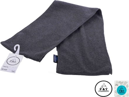 P&T Kinder Sjaal - Micro Fleece - Donker Grijs - 140 x 16 cm