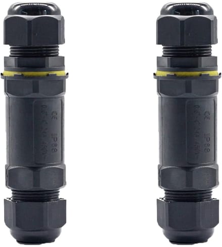 2x Waterdichte Kabelconnector voor Buitenverlichting en Tuinbekabeling