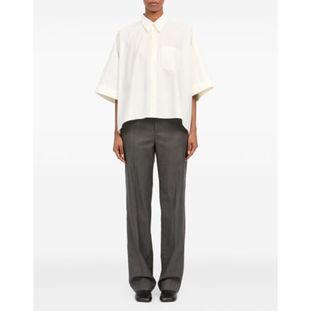 mm6 maison margie shirt witte vrouw mouwen korte