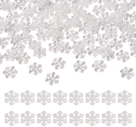 Transparante sneeuwvlok kralen acryl, 200 stukken